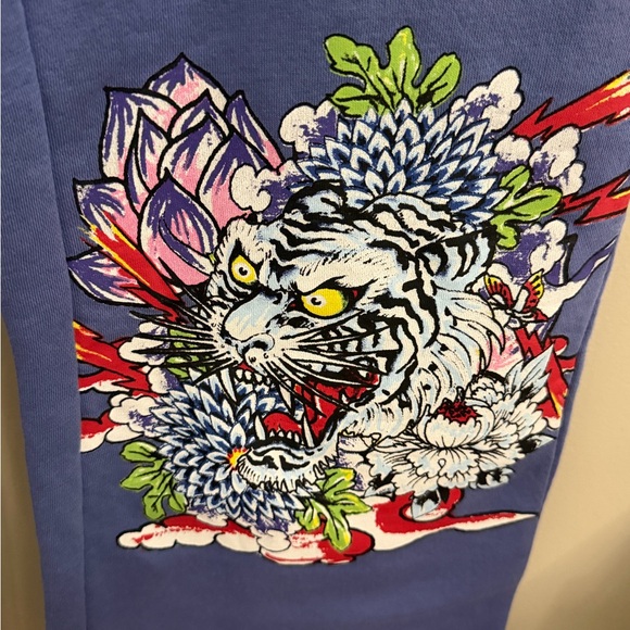 **SOLD ON MERCARI**Ed Hardy women’s sweatpants Size small Wide Leg White Tiger - Picture 3 of 6